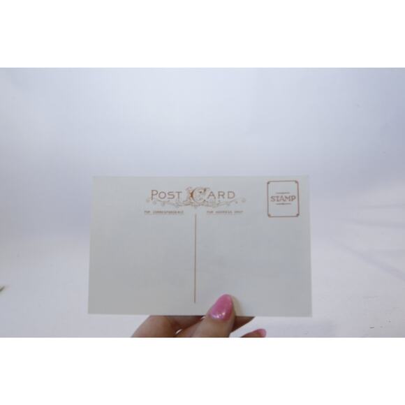 Greetings, Girl with Christmas Wreath, Funny, Rare Postcard, Unused, Color - Picture 2 of 2